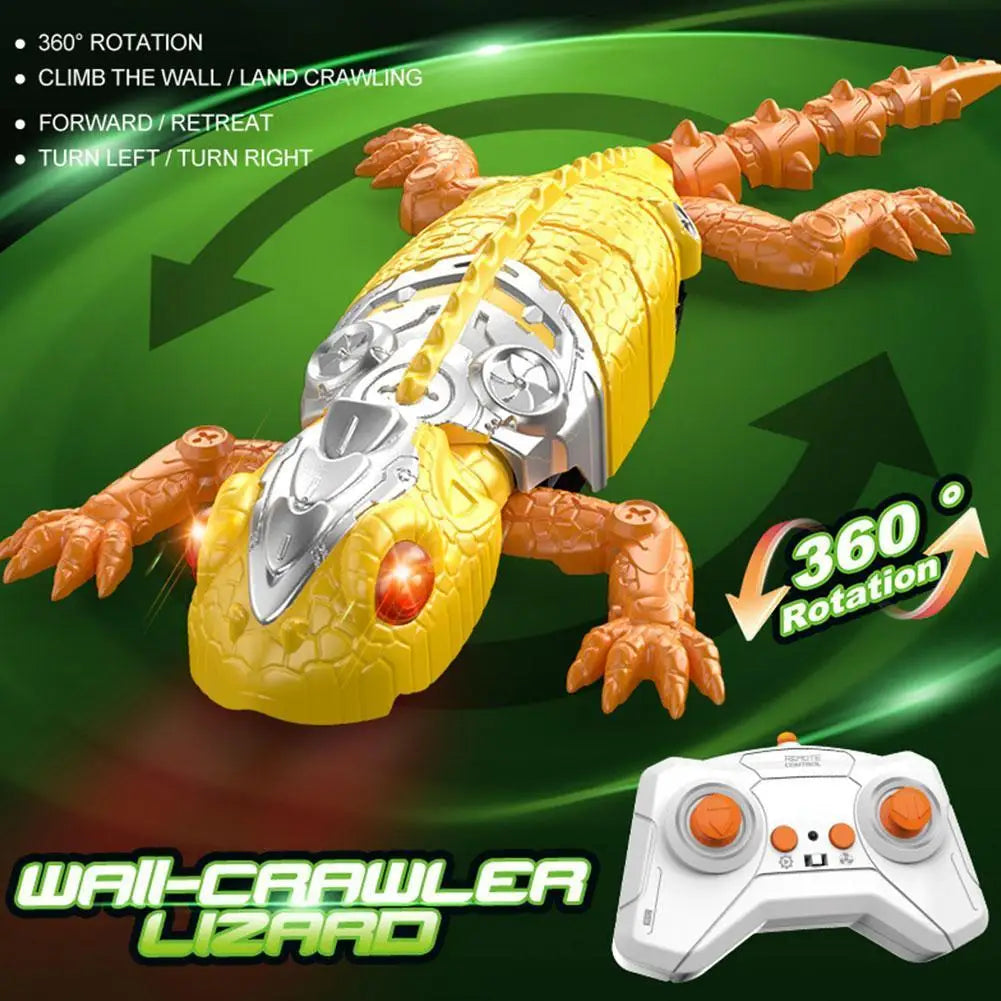 Realistic Biomimetic RC Wall Climbing Lizard Robot Toy Remote Control Gecko That Climb Glass & Smooth Wall Decor Christmas Gift