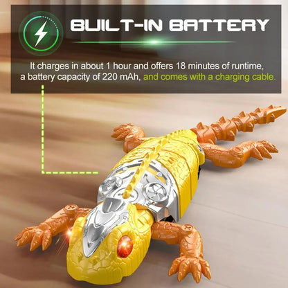 Realistic Biomimetic RC Wall Climbing Lizard Robot Toy Remote Control Gecko That Climb Glass & Smooth Wall Decor Christmas Gift