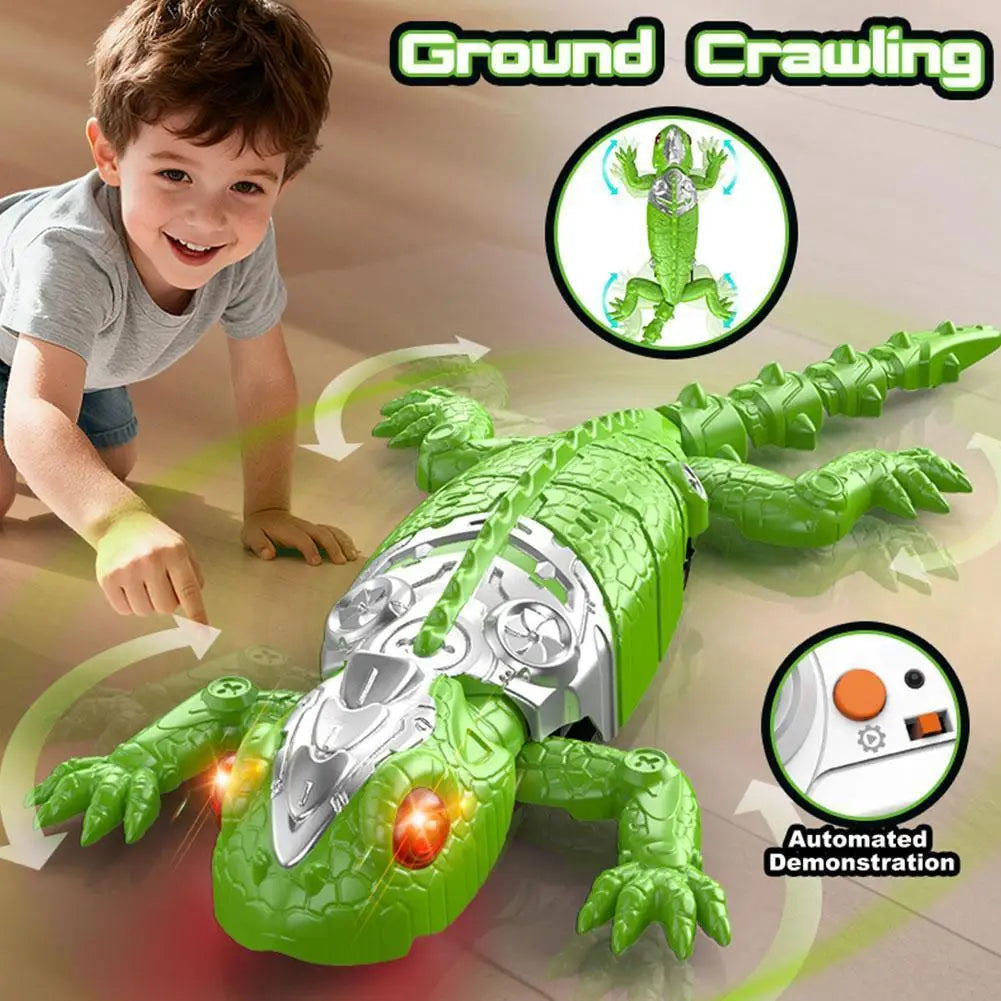 Realistic Biomimetic RC Wall Climbing Lizard Robot Toy Remote Control Gecko That Climb Glass & Smooth Wall Decor Christmas Gift